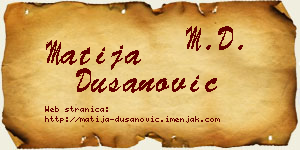 Matija Dušanović vizit kartica